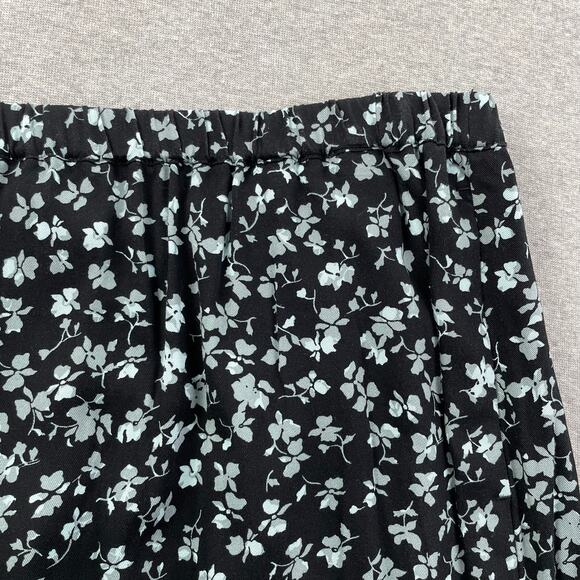 Melrose and Market Floral Maxi Skirt Large Black Blue Elastic Waist Pockets Boho - Picture 13 of 15